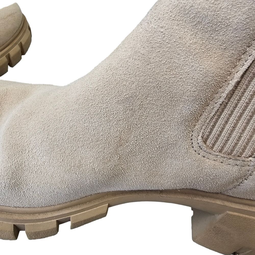 Steve Madden Women's Hutch Tan Sand Suede Chelsea Chunky Heel Boots Sz 9 - Picture 12 of 15